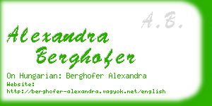 alexandra berghofer business card